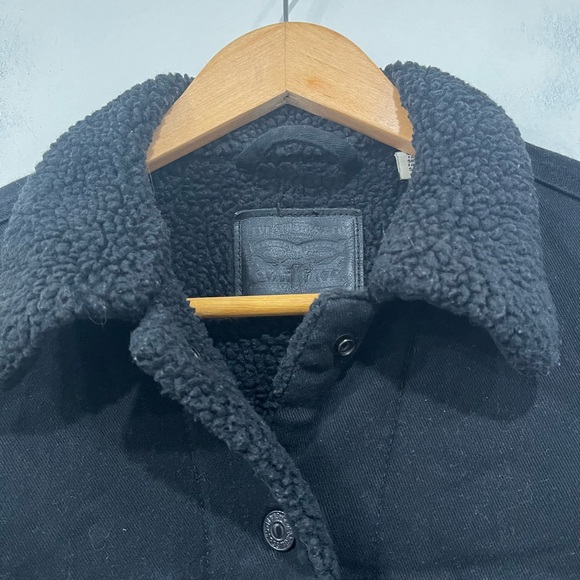 Levi’s Original Sherpa Trucker Jacket Black Denim size M - Picture 5 of 16